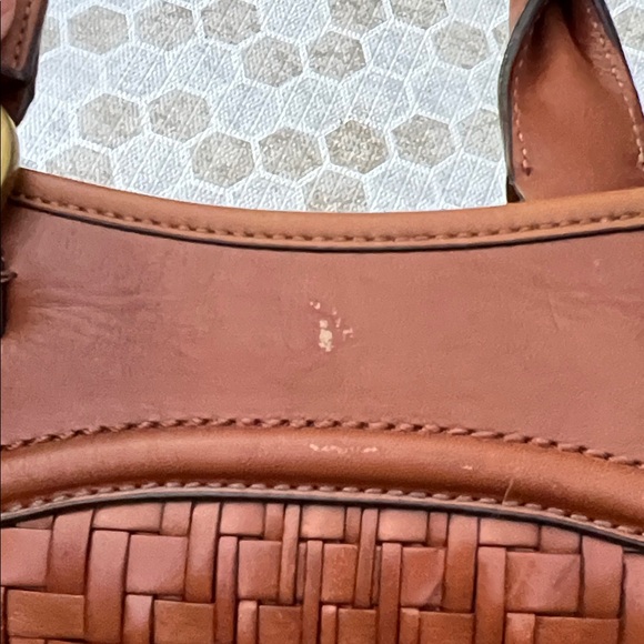 Cole Haan Woven Brown Leather Handbag - Picture 15 of 16